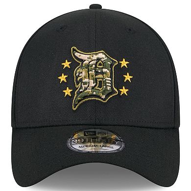 Men's New Era  Black Detroit Tigers 2024 Armed Forces Day 39THIRTY Flex Hat
