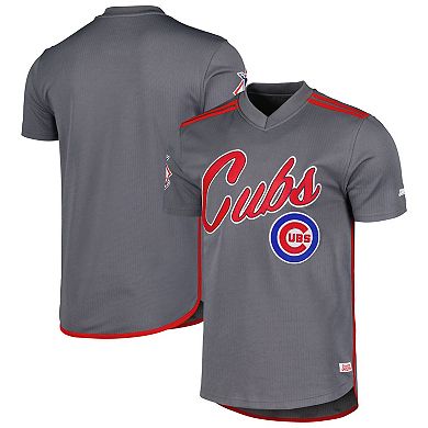 Men's  Stitches Charcoal Chicago Cubs Team V-Neck Jersey