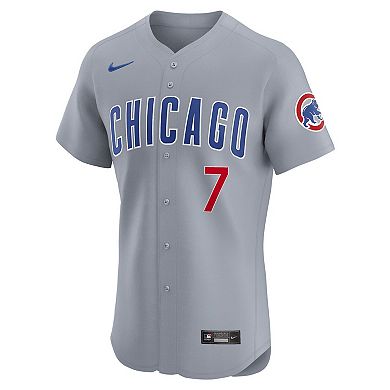 Men's Nike Dansby Swanson Gray Chicago Cubs Road Elite Player Jersey