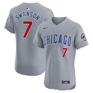 Men's Nike Dansby Swanson Gray Chicago Cubs Road Elite Player Jersey