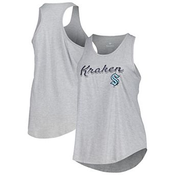 Women's Fanatics Branded Heather Gray Seattle Kraken Plus Size Racerback Tank Top