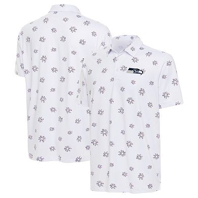 Men's Antigua White Seattle Seahawks Fireworks Polo