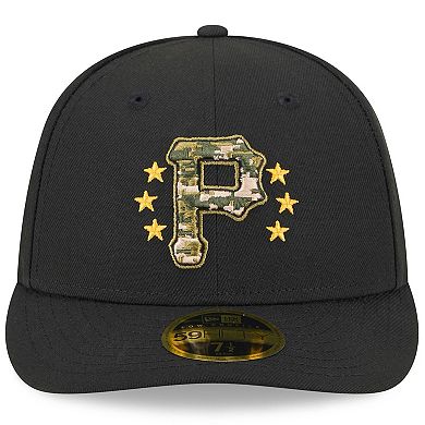 Men's New Era Black Pittsburgh Pirates 2024 Armed Forces Day Low Profile 59FIFTY Fitted Hat