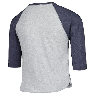 Youth Soft as a Grape Heather Gray Houston Astros Raglan 3/4 Sleeve T-Shirt