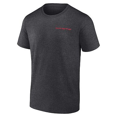 Men's Fanatics Branded Heather Charcoal Detroit Red Wings Backbone T-Shirt