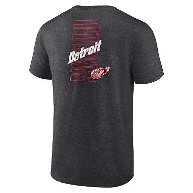Men's Fanatics Branded Heather Charcoal Detroit Red Wings Backbone T-Shirt