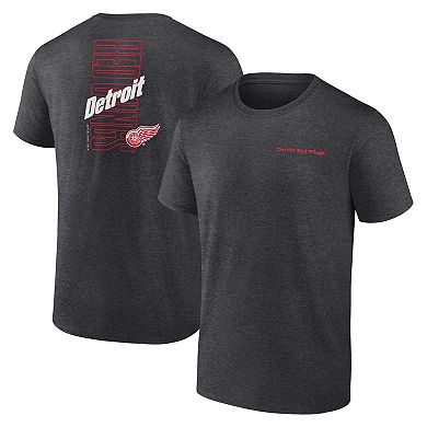 Men's Fanatics Branded Heather Charcoal Detroit Red Wings Backbone T-Shirt
