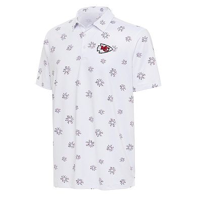 Men's Antigua White Kansas City Chiefs Fireworks Polo