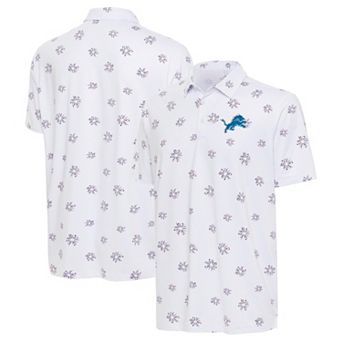 Men's Antigua White Detroit Lions Fireworks Polo