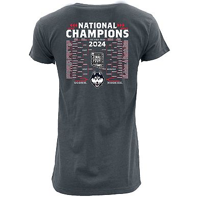 Women's Blue 84  Navy UConn Huskies 2024 NCAA Men's Basketball National Champions Bracket T-Shirt