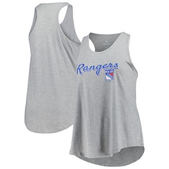 Women's Fanatics Branded Heather Gray New York Rangers Plus Size Racerback Tank Top