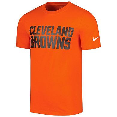 Men's Nike Orange Cleveland Browns Primetime Wordmark Essential T-Shirt