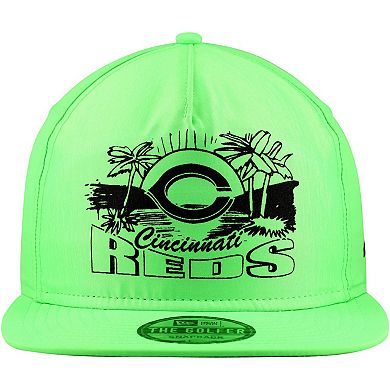 Men's New Era Green Cincinnati Reds Neon Golfer Snapback Hat