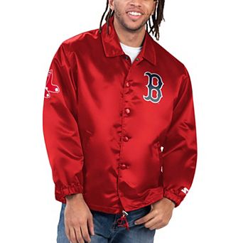 Men's Starter Red Boston Red Sox Option Route Satin Full-Snap Jacket