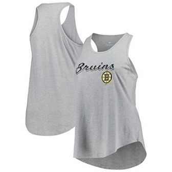 Women's Fanatics Branded Heather Gray Boston Bruins Plus Size Racerback Tank Top