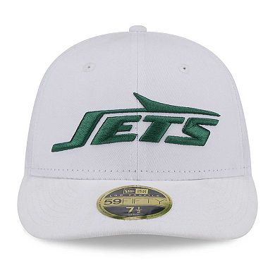 Men's New Era White New York Jets Wordmark Omaha Low Profile 59FIFTY Fitted Hat