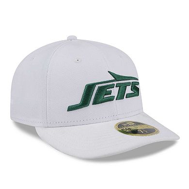 Men's New Era White New York Jets Wordmark Omaha Low Profile 59FIFTY Fitted Hat