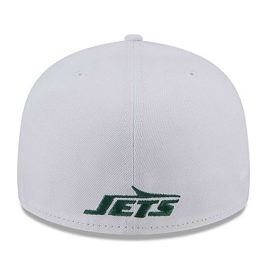 Men's New Era White New York Jets Wordmark Omaha Low Profile 59FIFTY Fitted Hat