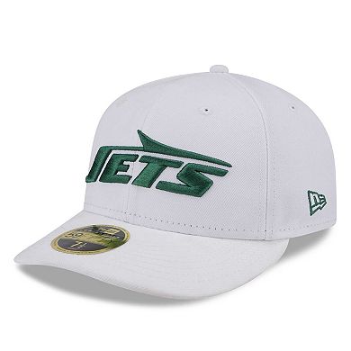 Men's New Era White New York Jets Wordmark Omaha Low Profile 59FIFTY Fitted Hat