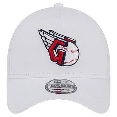 Men's New Era White Cleveland Guardians TC A-Frame 9FORTY Adjustable Hat