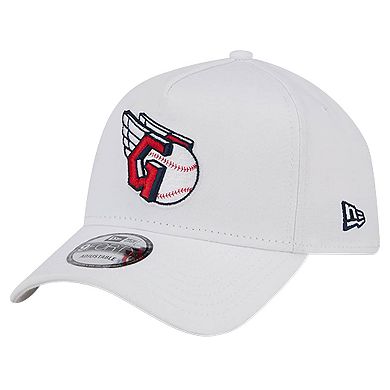 Men's New Era White Cleveland Guardians TC A-Frame 9FORTY Adjustable Hat
