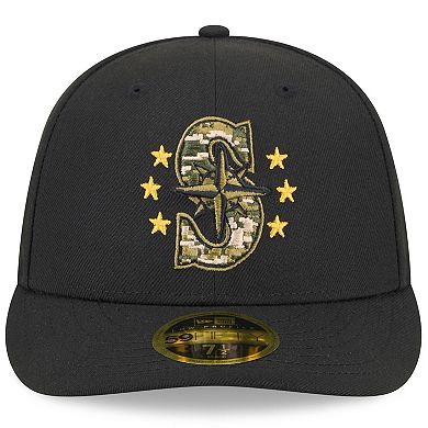 Men's New Era Black Seattle Mariners 2024 Armed Forces Day Low Profile 59FIFTY Fitted Hat
