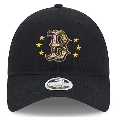 Women's New Era Black Boston Red Sox 2024 Armed Forces Day 9TWENTY Adjustable Hat