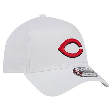 Men's New Era White Cincinnati Reds TC A-Frame 9FORTY Adjustable Hat