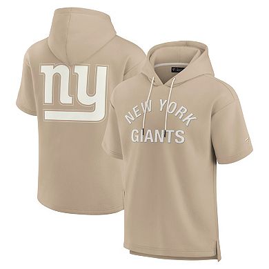 Unisex Fanatics Signature Khaki New York Giants Elements Super Soft Fleece Short Sleeve Pullover Hoodie