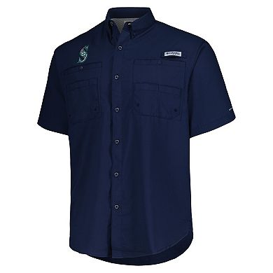 Men's Columbia Navy Seattle Mariners Tamiami Omni-Shade Button-Down Shirt