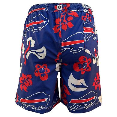 Youth Wes & Willy Royal Buffalo Bills Floral Volley Swim Trunks
