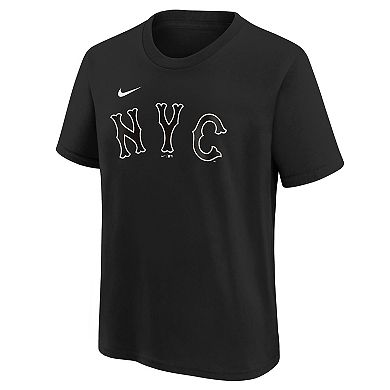 Youth Nike Black New York Mets 2024 City Connect Wordmark T-Shirt