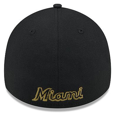 Men's New Era Black Miami Marlins 2024 Armed Forces Day 39THIRTY Flex Hat