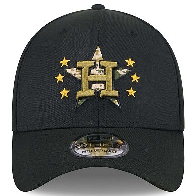 Men's New Era Black Houston Astros 2024 Armed Forces Day 39THIRTY Flex Hat