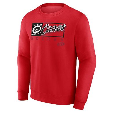 Men's Fanatics Branded Red Carolina Hurricanes Focus Fleece Pullover Sweatshirt