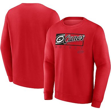 Men's Fanatics Branded Red Carolina Hurricanes Focus Fleece Pullover Sweatshirt