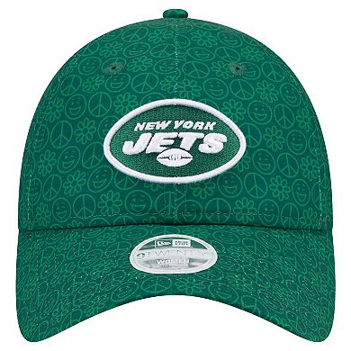 Women's New Era Green New York Jets Smiley 9TWENTY Adjustable Hat