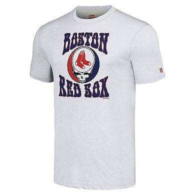 Men's Homage Ash Boston Red Sox Grateful Dead Tri-Blend T-Shirt