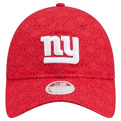Women's New Era Red New York Giants Smiley 9TWENTY Adjustable Hat
