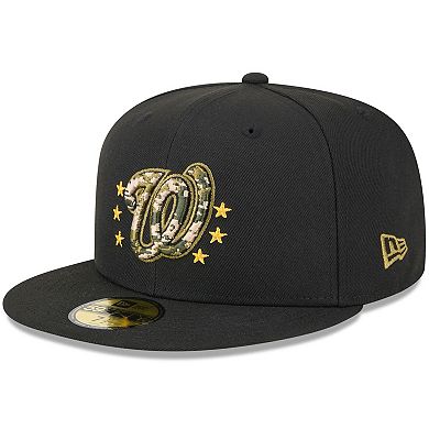 Men's New Era Black Washington Nationals 2024 Armed Forces Day On-Field 59FIFTY Fitted Hat