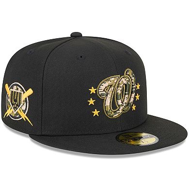 Men's New Era  Black Washington Nationals 2024 Armed Forces Day On-Field 59FIFTY Fitted Hat