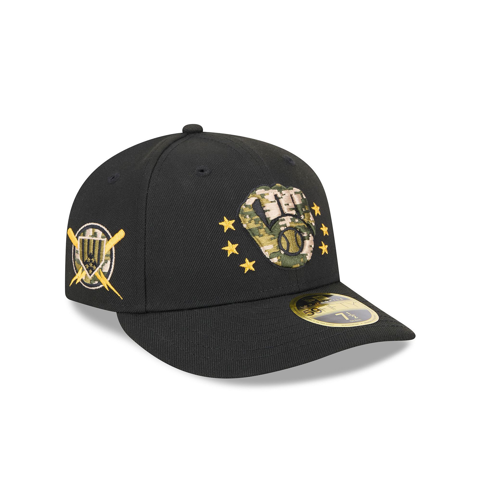 Mens New Era  Black Milwaukee Brewers 2024 Armed Forces Day Low Profile 59