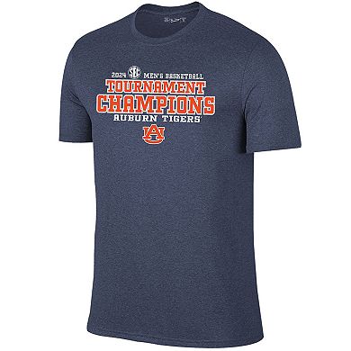 Men's Original Retro Brand Heather Navy Auburn Tigers 2024 SEC Men's Basketball Conference Tournament Champions Bracket T-Shirt