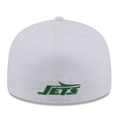 Men's New Era White New York Jets Wordmark Omaha 59FIFTY Fitted Hat