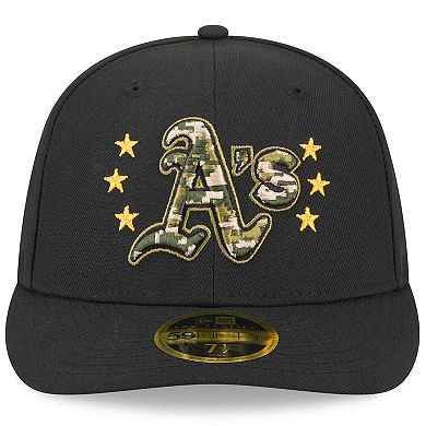 Men's New Era Black Oakland Athletics 2024 Armed Forces Day Low Profile 59FIFTY Fitted Hat
