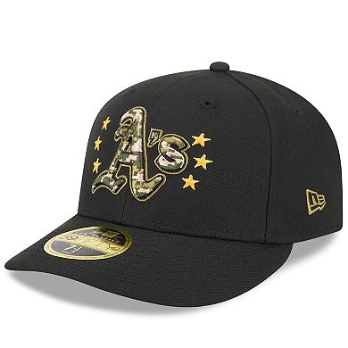 Men's New Era Black Oakland Athletics 2024 Armed Forces Day Low Profile 59FIFTY Fitted Hat
