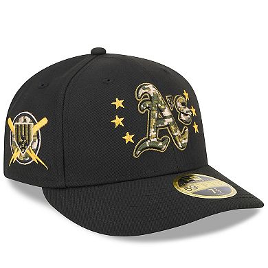 Men's New Era Black Oakland Athletics 2024 Armed Forces Day Low Profile 59FIFTY Fitted Hat