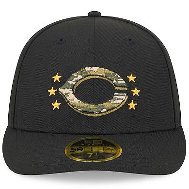 Men's New Era Black Cincinnati Reds 2024 Armed Forces Day Low Profile 59FIFTY Fitted Hat