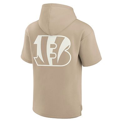Unisex Fanatics Signature Khaki Cincinnati Bengals Elements Super Soft Fleece Short Sleeve Pullover Hoodie