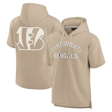 Unisex Fanatics Signature Khaki Cincinnati Bengals Elements Super Soft Fleece Short Sleeve Pullover Hoodie